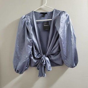 🥳4 for $25🥳Forever21 dusty blue open wrap tie cardigan